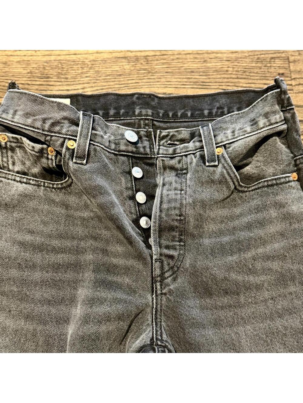 NWOT Levi's Premium 501 Women's Spliced Black & Grey Jeans Size 27W 30L - Picture 3 of 6